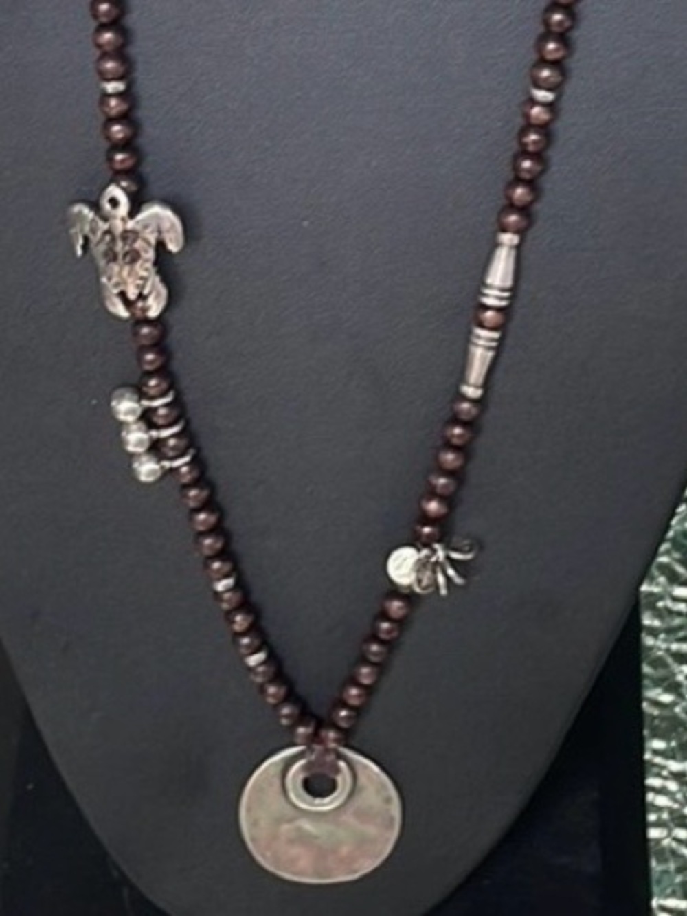 NWOT Boho Wood Pendant Necklace